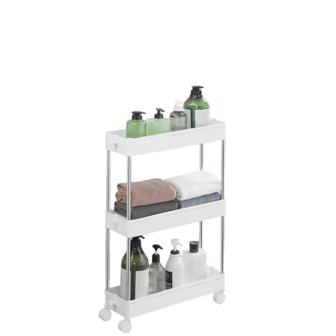 Rootz 3 Tier Trolley - Spice Shelf - Kitchen Organizer - Extendable - Compact Storage Solution - 40cm x 12.5cm x 60cm