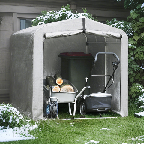 Rootz Bicycle Garage - Bike Shed - Outdoor Storage - Weatherproof & Durable - 159cm x 165cm x 219cm