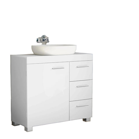 Rootz Sink Cabinet - Bathroom Cabinet - Vanity Unit - 3 Large Drawers - Maximizes Storage - 30 x 70 x 64 cm
