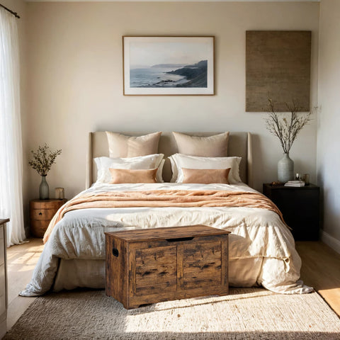 Rootz Shoe Bench - Bench with Storage Space - Seat Chest with Hinges - Organize & Store - 40cm x 80cm x 46cm