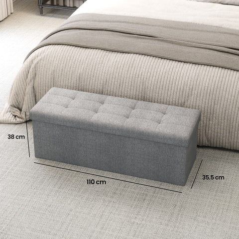 Rootz Seat Chest Storage Bench - Shoe Bench - Bed Chest - Multifunctional Seating - 110 x 38 x 38 cm