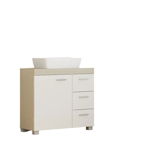 Rootz Sink Cabinet - Bathroom Cabinet - Vanity Cabinet - 3 Large Drawers - MDF - 30x70x64cm