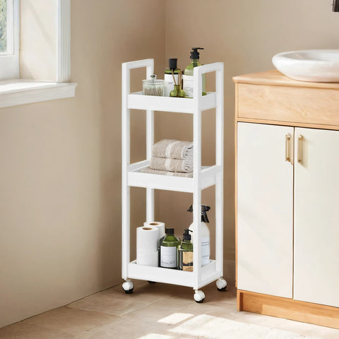 Rootz Bamboo Bathroom Shelf - Niche Shelf - Storage Organizer - Space-Saving Design - 20 x 30 x 80 cm