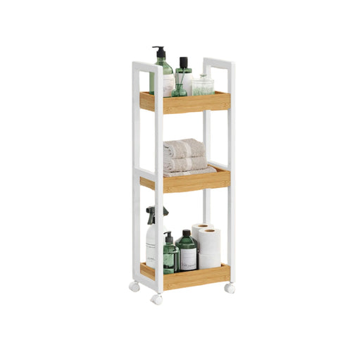 Rootz Bamboo Bathroom Shelf - Niche Shelf - Space Saver - Eco-friendly - 20cm x 30cm x 80cm