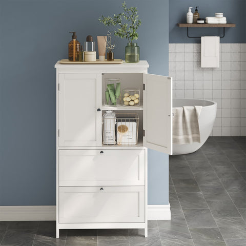 Rootz Bathroom Cabinet - Kitchen Cupboard - Storage Unit - MDF Classic Design - 30 x 60 x 110 cm