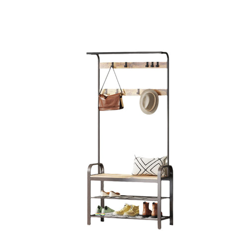Rootz Clothing Rack - Cloakroom Furniture - Entrance Stand - Space-Saving Design - 32x70x175 cm