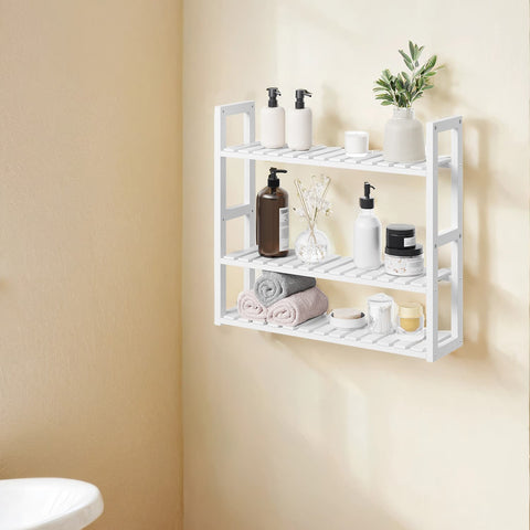Rootz Bamboo Bathroom Shelf - Plant Shelf - Adjustable Shelves - Space-Saving - 60cm x 54cm x 15cm