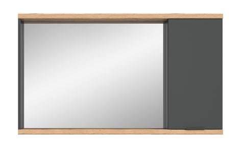 Rootz Mirror Cabinet - Vanity Cabinet - Grey Storage - Ample Storage Space - 130x76x20 cm
