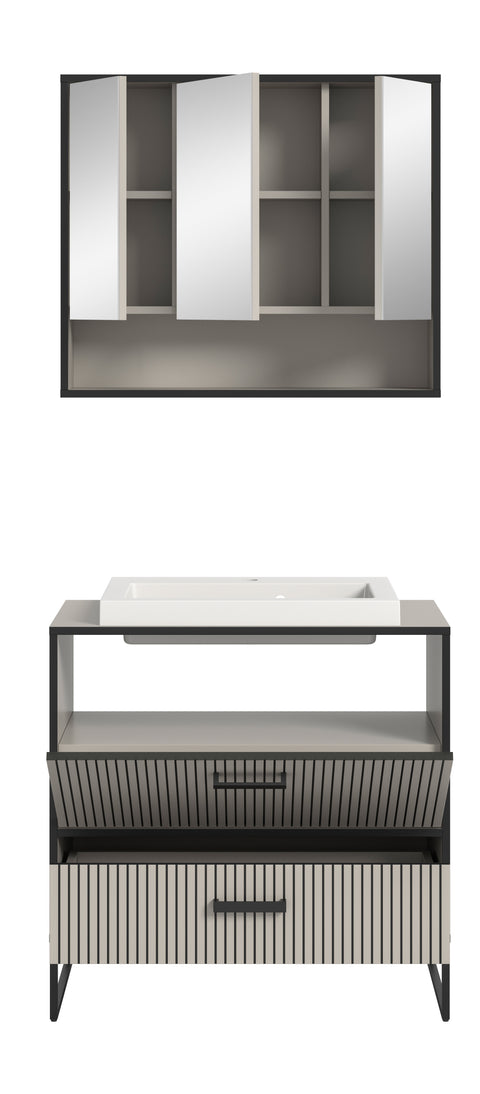 Rootz Bathroom Combo - Bathroom Set - Grey - Stylish Storage - 80x192x48 cm