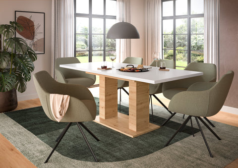 Rootz Extendable Dining Table - Expandable Table - Dining Furniture - Easily Adjustable - 150-190x76x80 cm