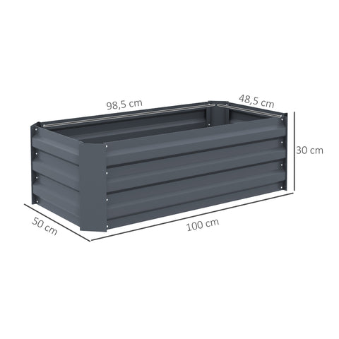 Rootz Raised Bed Set - Garden Planter - Corrugated Steel - Enhances Root Growth - 100cm x 50cm x 30cm