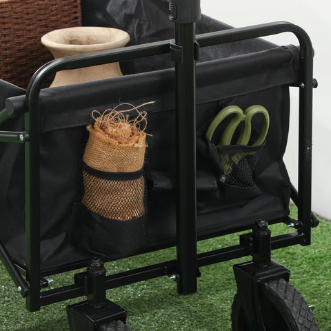 Rootz Foldable Garden Cart - Beach Trolley - Utility Wagon - Relieves Shoulders - 117x51x100cm