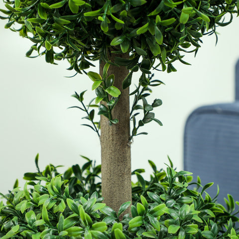 Rootz 2-Set Artificial Busic Plants - Faux Greenery - UV-Protected Topiary - Year-Round Beauty - Total Height 91.6cm, Pot Ø18 x 14h cm