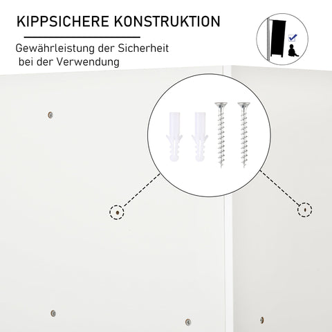 Rootz Children's Storage Shelf - Kids' Organizer - 3 Fleece Drawers - Tilt-Proof Design - 57.4cm x 57.4cm x 94cm - Durable MDF