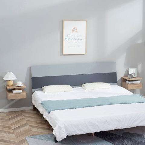 Rootz Set of 2 Wall-Mounted Nightstands - Floating Nightstands - Bedside Tables - Space-Saving Design - 35W x 32D x 22.5H cm