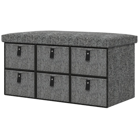 Rootz Padded Shoe Bench - Shoe Storage - Shoe Organizer - Comfort Seating - 76.5cm x 38cm x 38cm, Grey