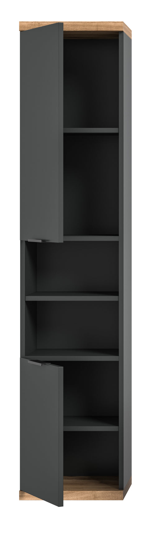 Rootz Wall Cabinet - Bathroom Storage - Gray Cupboard - Ample Storage Space - 35x160x31 cm