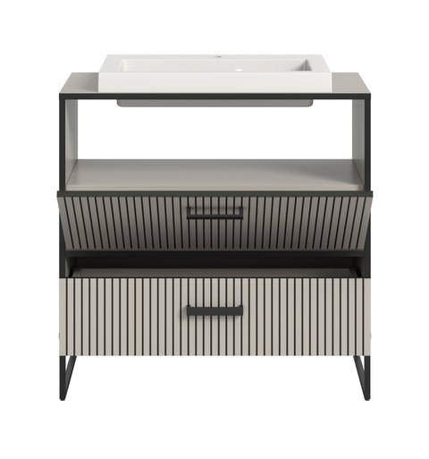 Rootz Vanity Unit Sink Combo - Bathroom Cabinet - Washbasin - Easy Care - 80x84x48 cm