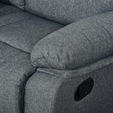 Rootz Dubbele Bank - Ligstoel - Fauteuil - Schuim met hoge dichtheid - Onafhankelijke rugleuningen - Zijbediening - Grijs polyester - L141,5 x B95 x H94,5 cm (zittend) / D157,5 x B141,5 x H75 cm (liggend)