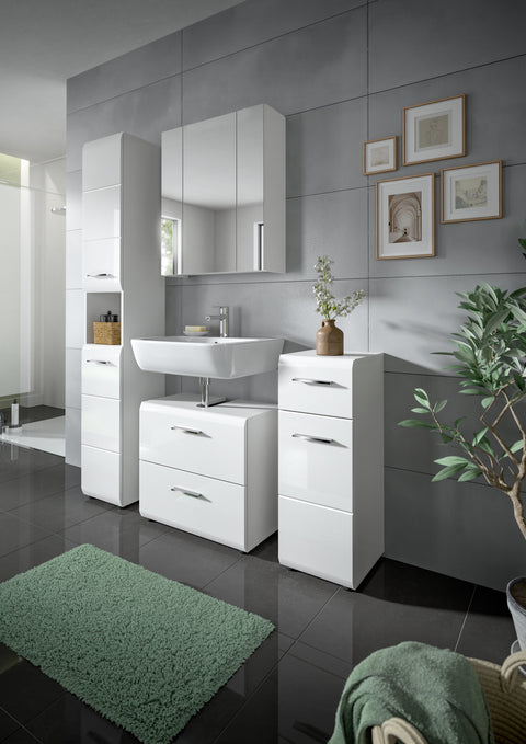 Rootz Tall Cabinet - High Gloss Cupboard - Storage Unit - Versatile Storage - 30x185x30 cm