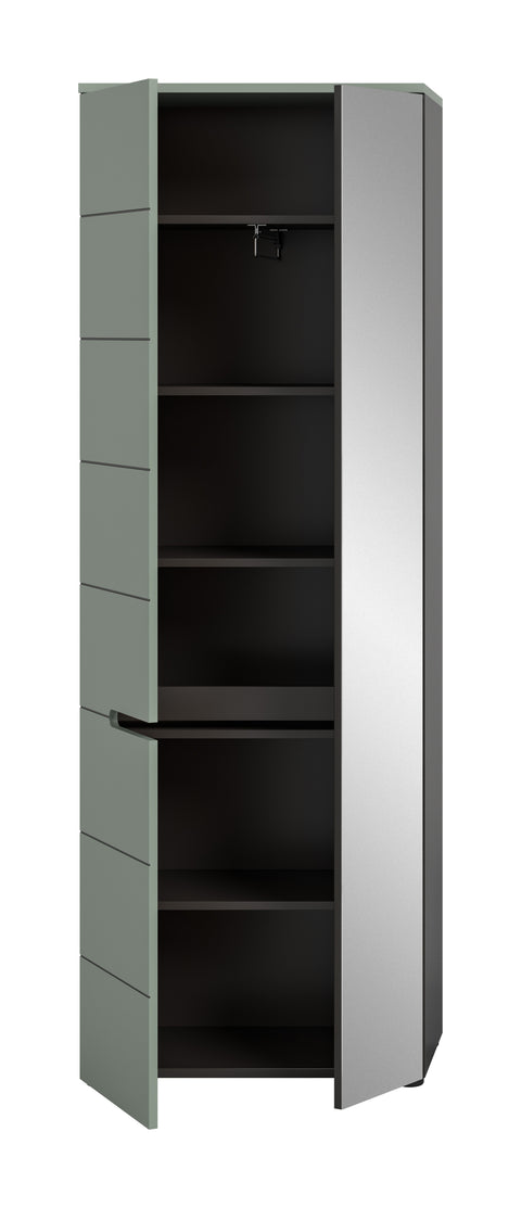 Rootz Wardrobe - Clothing Storage - Closet - Extendable Rail - Green Imitation - 190x65x37cm - Durable - Easy-Care Surfaces