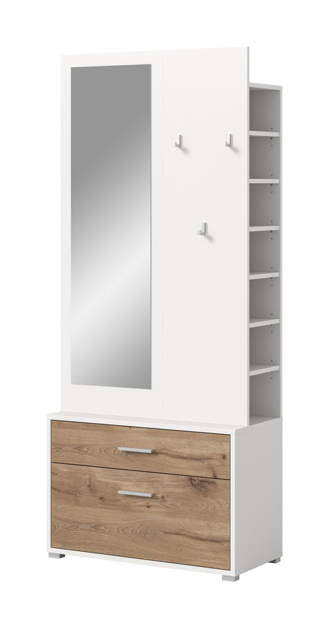 Rootz Wardrobe Combination - Closet Organizer - Space-Saving Storage - Easy-Care Surface - 80cm x 190cm x 38cm