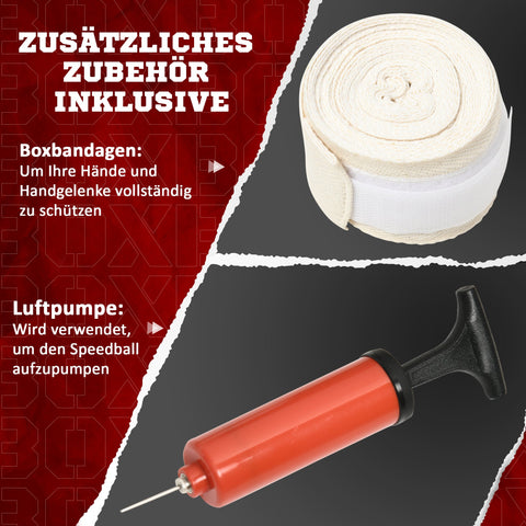 Rootz Boxing Stand with Punching Ball - Height Adjustable - Rotatable - Strength Training - 80.5 x 48 x 163-205 cm