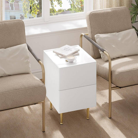 Rootz Modern Bedside Table - Nightstand - Side Table - Ample Storage - Durable Design - Protective Features - 35cm x 51cm x 40cm