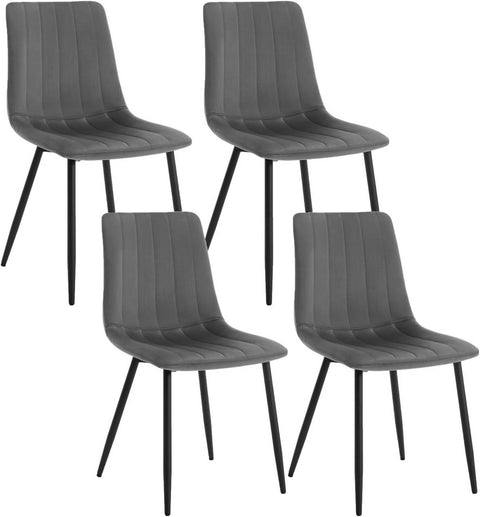 Rootz Velvet Dining Chairs - Elegant Seating - Comfortable Chairs - High-Density Foam - Ergonomic Design - Adjustable Foot Glides - 44cm x 80.5cm x 50.5cm