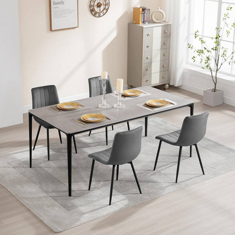 Rootz Velvet Dining Chairs - Elegant Seating - Comfortable Chairs - High-Density Foam - Ergonomic Design - Adjustable Foot Glides - 44cm x 80.5cm x 50.5cm