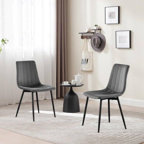 Rootz Velvet Dining Chairs - Elegant Seating - Comfortable Chairs - High-Density Foam - Ergonomic Design - Adjustable Foot Glides - 44cm x 80.5cm x 50.5cm