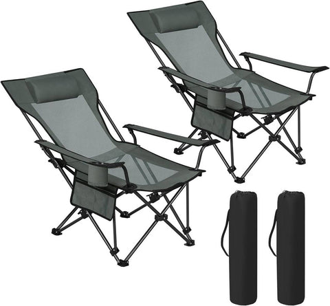 Rootz Ultimate Outdoor Folding Chair - Adjustable Recliner - Portable Seat - Durable, Comfortable, Convenient - 600D Oxford Fabric - 84cm x 89cm x 65cm (Sitting), 84cm x 71cm x 101cm (Lying Down)