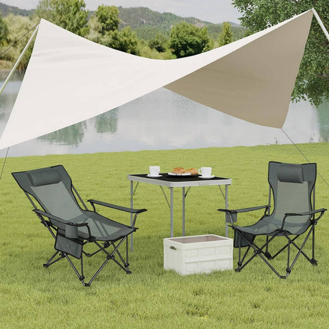 Rootz Ultimate Outdoor Folding Chair - Adjustable Recliner - Portable Seat - Durable, Comfortable, Convenient - 600D Oxford Fabric - 84cm x 89cm x 65cm (Sitting), 84cm x 71cm x 101cm (Lying Down)