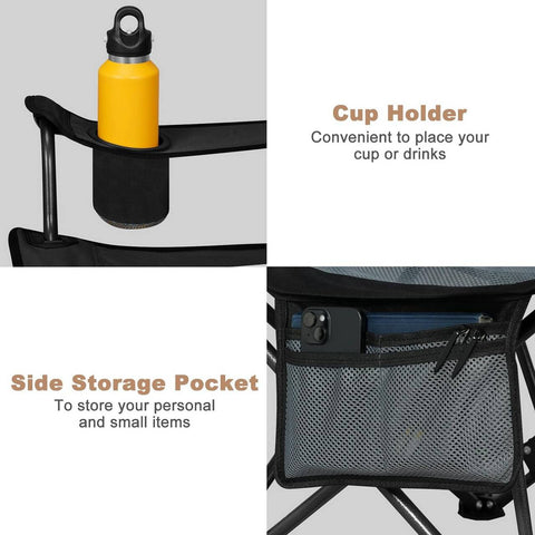 Rootz Ultimate Outdoor Folding Camping Chair - Adjustable Recliner - Portable Seat - Durable, Compact, Versatile - 600D Oxford Fabric - 84cm x 89cm x 65cm (Sitting), 84cm x 71cm x 101cm (Lying Down)