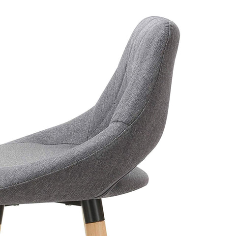 Rootz Scandinavian Bar Stool - Wooden Stool - Linen Seat - Ergonomic Design - 91cm x 43cm x 43cm