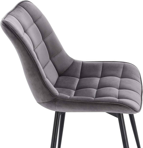 Rootz Set van 6 Eetkamerstoelen - Fluwelen stoelen - Comfortabele zitplaatsen - Ergonomisch ontwerp - Duurzame constructie - 46 cm x 40,5 cm x 85,5 cm