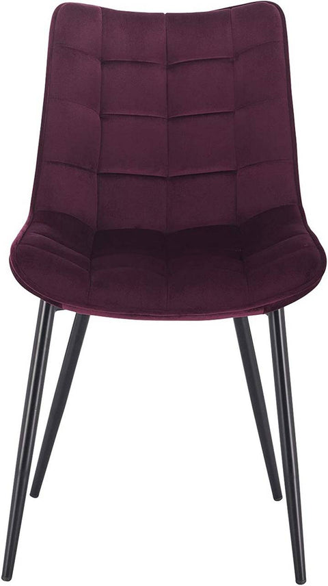 Rootz Set of 6 Dining Chairs - Velvet Seating - Metal Frame - Comfortable, Durable, Ergonomic Design - 46cm x 40.5cm Seat