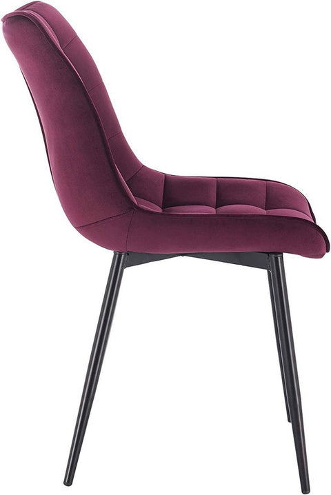 Rootz Set of 6 Dining Chairs - Velvet Seating - Metal Frame - Comfortable, Durable, Ergonomic Design - 46cm x 40.5cm Seat