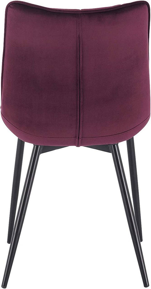 Rootz Set of 6 Dining Chairs - Velvet Seating - Metal Frame - Comfortable, Durable, Ergonomic Design - 46cm x 40.5cm Seat