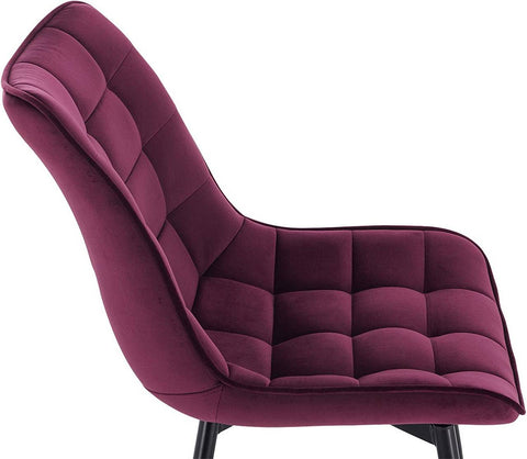 Rootz Set of 6 Dining Chairs - Velvet Seating - Metal Frame - Comfortable, Durable, Ergonomic Design - 46cm x 40.5cm Seat