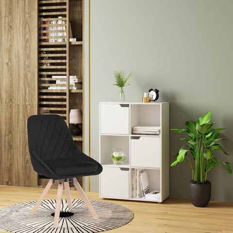 Rootz Set of 2 Dining Chairs - Swivel Chairs - Velvet Seating - Ergonomic Design - Durable - 360° Swivel Functionality - 84cm x 40cm x 41cm