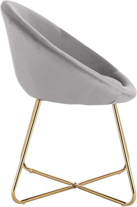 Rootz Set of 6 Dining Chairs - Velvet Upholstered - Metal Frame - Exceptional Comfort - Durable and Stable - Easy Assembly - 76cm x 36cm x 40cm