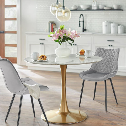 Rootz Dining Chair Set of 2 - Velvet Upholstered Chair - Comfortable Kitchen Chair - Modern Accent Chair - 85.5cm x 46cm x 40.5cm