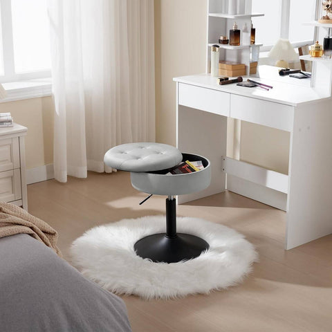 Rootz Adjustable Velvet Bar Stool - Counter Chair - Swivel Seat - Durable, Multifunctional, Storage - 39.5cm x 49.5-65cm