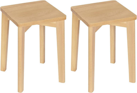 Rootz Wooden Dining Stool Set - Beech Wood Chair - Stackable Stool - Moisture-Resistant - 31cm x 44.5cm x 31cm