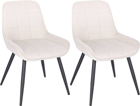 Rootz Dining Chair Set - Kitchen Chair - Upholstered Chairs - Ergonomic Design - 81.5cm x 38cm x 47cm - Velvet - Metal Legs