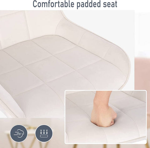 Rootz Dining Chair Set - Kitchen Chair - Upholstered Chairs - Ergonomic Design - 81.5cm x 38cm x 47cm - Velvet - Metal Legs