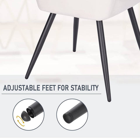 Rootz Dining Chair Set - Kitchen Chair - Upholstered Chairs - Ergonomic Design - 81.5cm x 38cm x 47cm - Velvet - Metal Legs