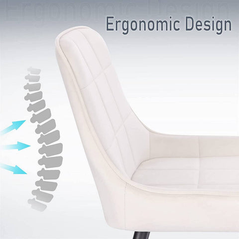 Rootz Dining Chair Set - Kitchen Chair - Upholstered Chairs - Ergonomic Design - 81.5cm x 38cm x 47cm - Velvet - Metal Legs
