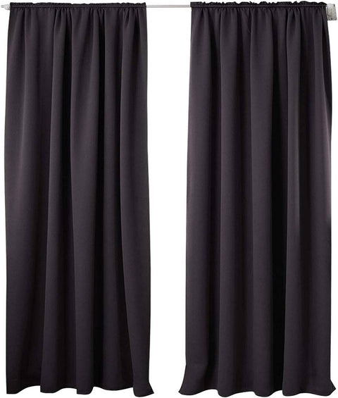 Rootz 2 Piece Set Darkening Curtains - Blackout Drapes - Thermal Panels - Energy-Saving - 135x225 cm - Grey